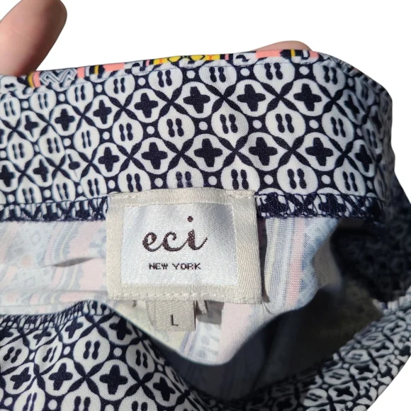 ECI New York Women's Geometric Floral Print Pencil Long Skirt Size XL - Picture 4 of 4